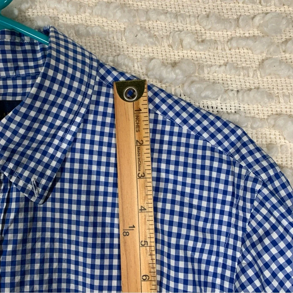RALPH LAUREN MENS LARGE LONG SLEEVE PLAID SHIRT OXFORD LONG SLEEVE BLUE PINK PON